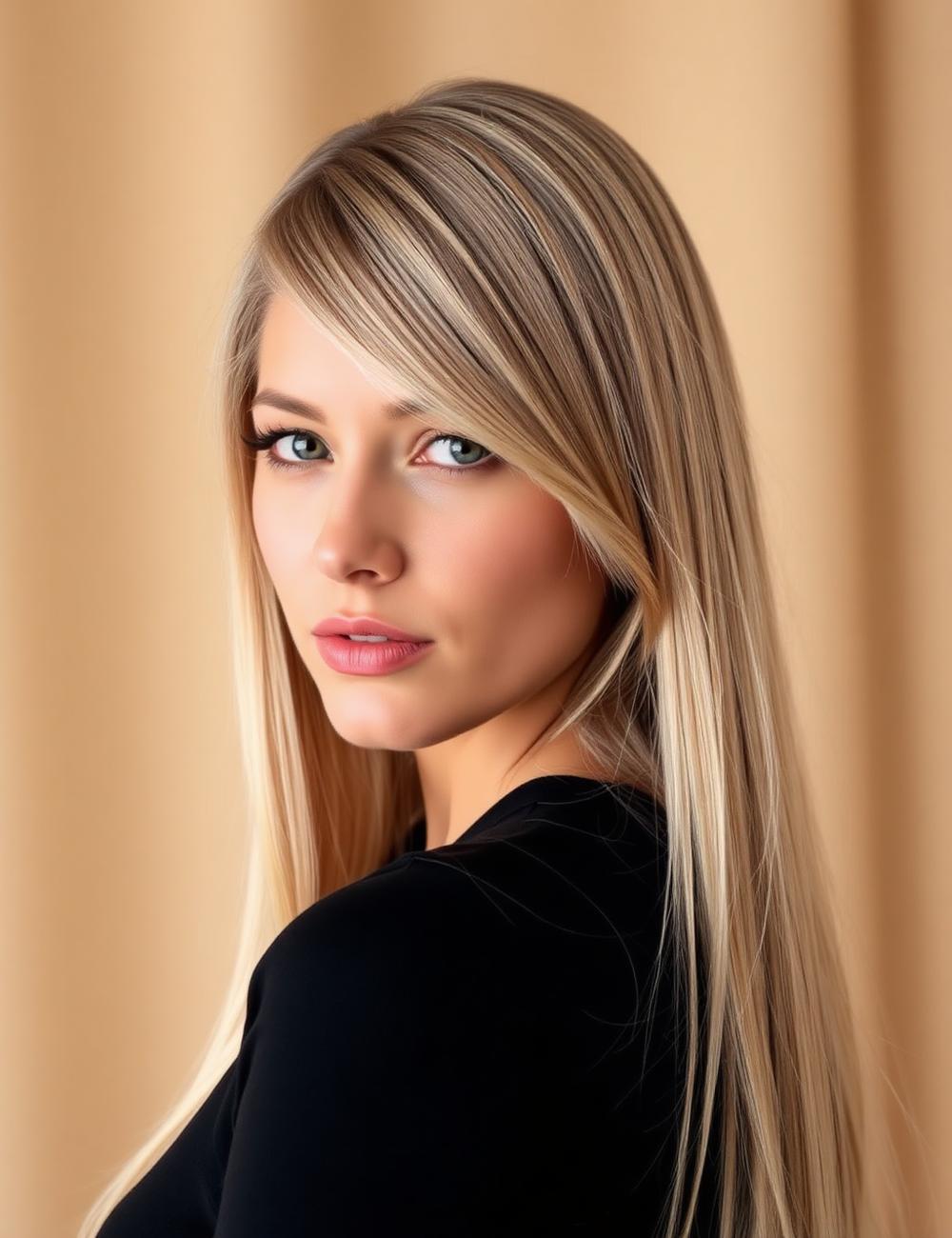 Ash blonde money-piece highlights