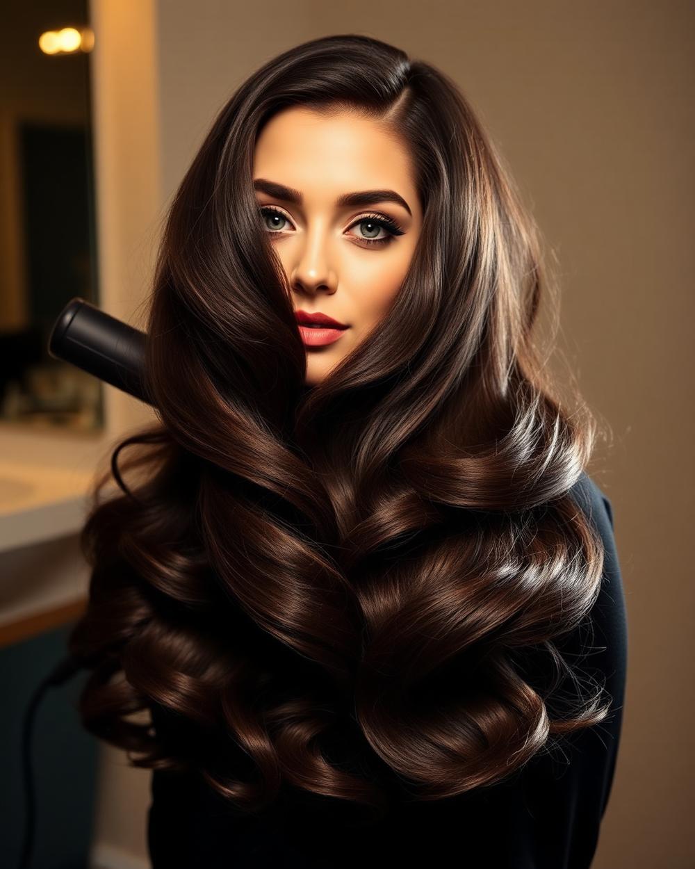 Hollywood waves styling